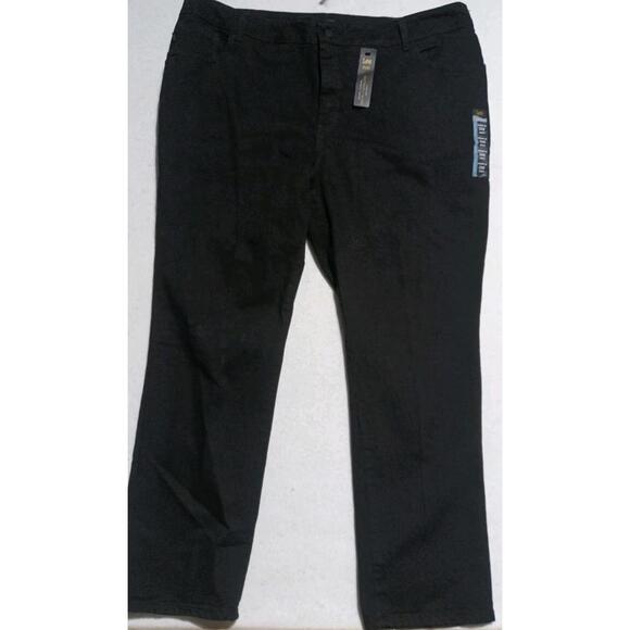 Lee Denim - Lee Plus Women's Relaxed Fit Straight Leg Denim Stretch Black Jeans Size 24W